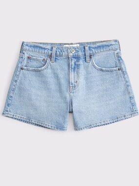 Abercrombie Mid Rise A-line Short light wash NWT